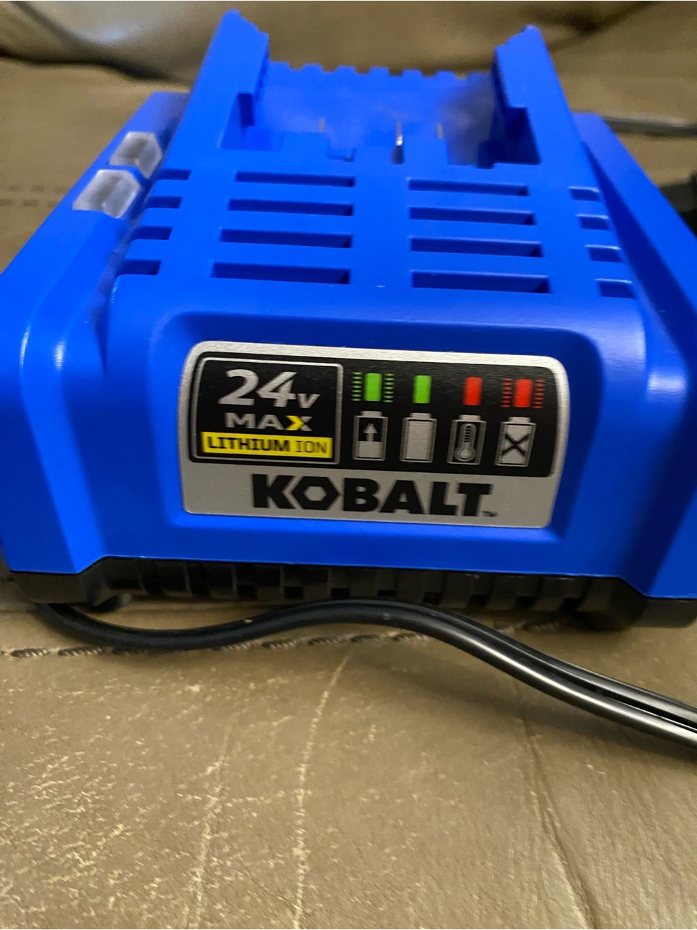 Kobalt 24V Max Lithium Ion Charger - Blue